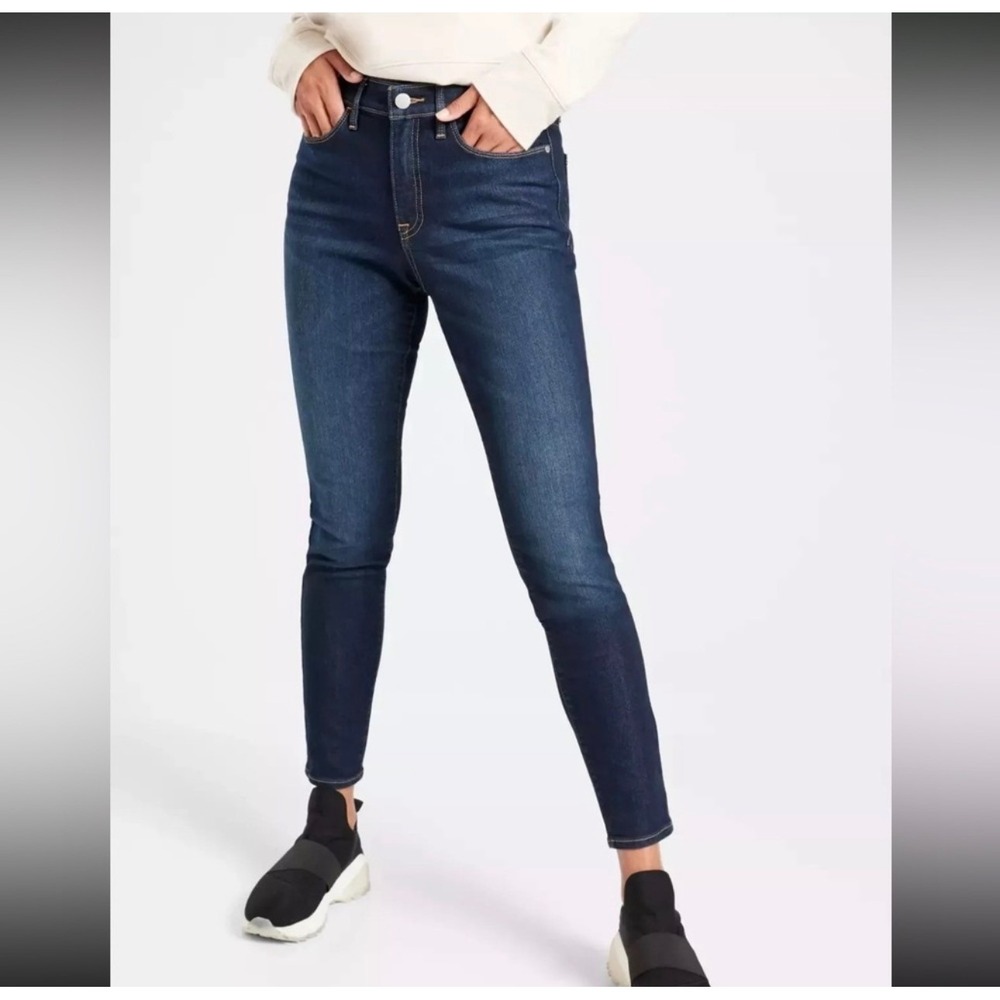 Athleta Sculpttek Skinny Jeans Women 2 Dark Wash Denim Stretch Mid Rise